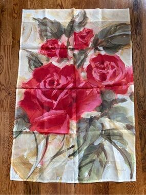 Rose Watercolor House Flag Robin Moro Lightweight Colorful 24x36 in